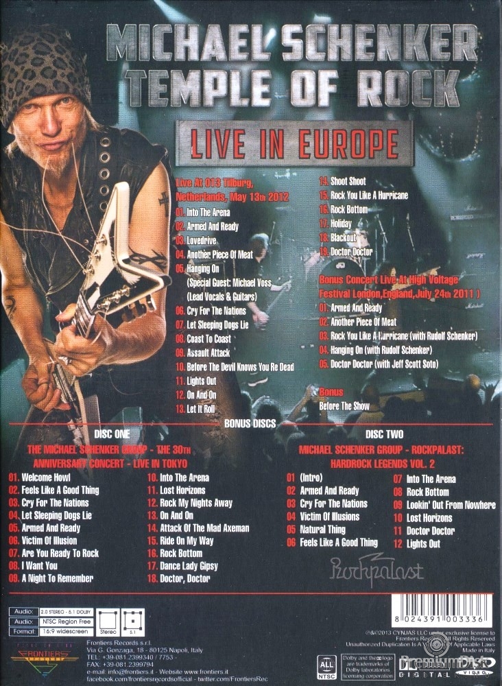 Michael Schenker's Temple Of Rock - Live In Europe (3DVD)